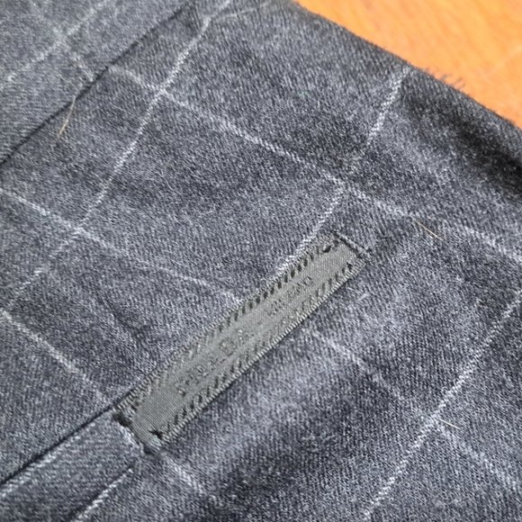 Prada Milano Men's Dress Pants Gray Check Button Fly Slim Fit Size 37x32 / 56 - Picture 8 of 16